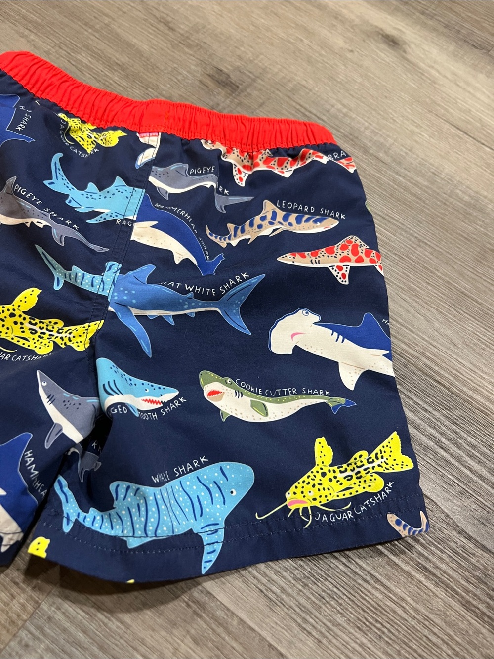 Mini Boden shark swim trunks size 6-7 - Picture 5 of 9